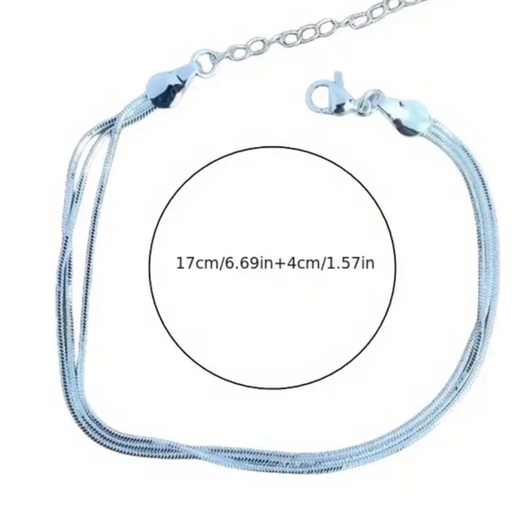 Sterling Silver Delicate Three Chain Snake Bracelet NWT - Picture 4 of 4